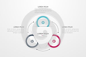 Infographic design elements for your business data with 3 circle options