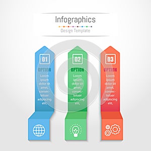 Infographic design elements for your business data with 3 options, parts, steps, timelines or processes.