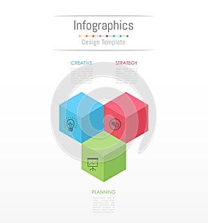 Infographic design elements for your business data with 3 options, parts, steps, timelines or processes.