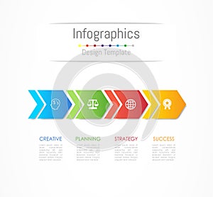 Infographic design elements for your business data with 4 options.