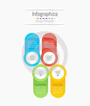 Infographic design elements for your business data with 4 options.