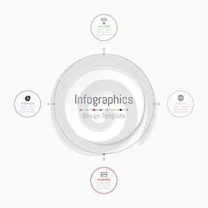 Infographic design elements for your business data with 4 options, parts, steps, timelines or processes.