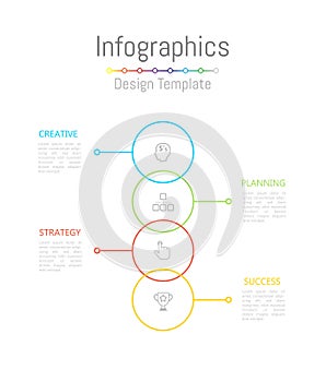 Infographic design elements for your business data with 4 options, parts, steps, timelines or processes. Vector