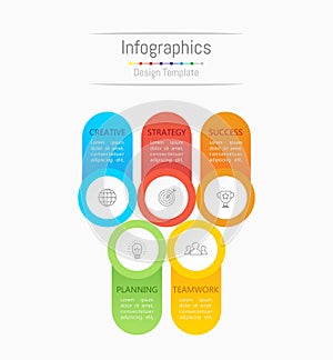 Infographic design elements for your business data with 5 options.