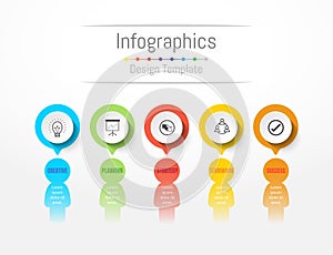 Infographic design elements for your business data with 5 optionà¸«à¹ƒ