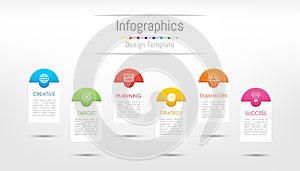 Infographic design elements for your business data with 6 options.