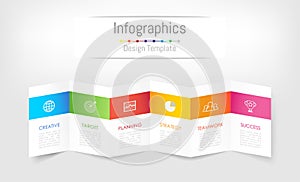 Infographic design elements for your business data with 6 options.