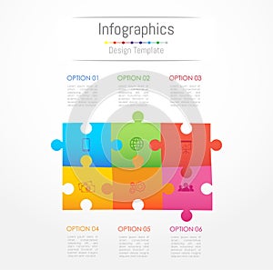 Infographic design elements for your business data with 6 options.