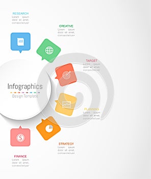 Infographic design elements for your business data with 6 options.