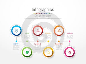 Infographic design elements for your business data with 6 options.