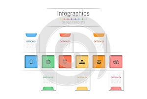 Infographic design elements for your business data with 6 options.