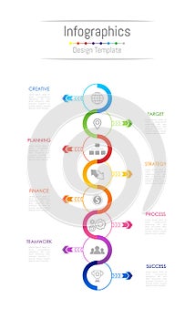 Infographic design elements for your business data with 6 options, parts, steps, timelines or processes.