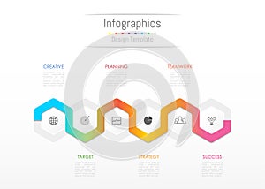 Infographic design elements for your business data with 6 options, parts, steps, timelines or processes.