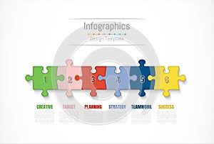 Infographic design elements for your business data with 6 options, parts, steps, timelines or processes. Vector