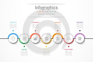Infographic design elements for your business data with 7 options. photo