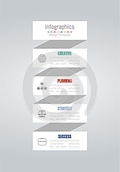 Infographic design elements for your business data with 4 options, parts, steps, timelines or processes. Vector