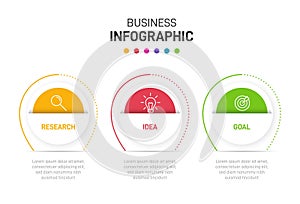 Infographic design with icons and 3 options or steps. Thin line. Infographics business concept. Can be used for info