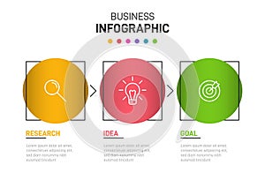 Infographic design with icons and 3 options or steps. Thin line. Infographics business concept. Can be used for info