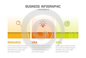 Infographic design with icons and 3 options or steps. Thin line. Infographics business concept. Can be used for info