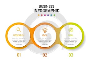 Infographic design with icons and 3 options or steps. Thin line. Infographics business concept. Can be used for info