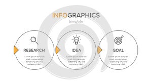 Infographic design with icons and 3 options or steps. Thin line vector. Infographics business concept. Can be used for