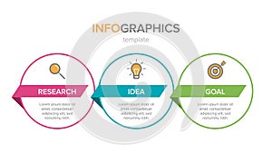 Infographic design with icons and 3 options or steps. Thin line vector. Infographics business concept. Can be used for