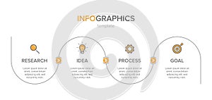 Infographic design with icons and 4 options or steps. Thin line vector. Infographics business concept. Can be used for