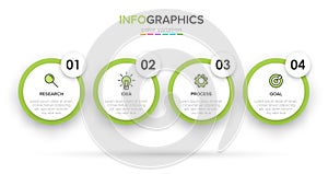 Infographic design with icons and 4 options or steps. Thin line vector. Infographics business concept. Can be used for