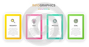 Infographic design with icons and 4 options or steps. Thin line vector. Infographics business concept. Can be used for