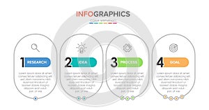 Infographic design with icons and 4 options or steps. Thin line vector. Infographics business concept. Can be used for