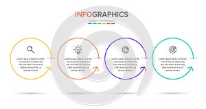 Infographic design with icons and 4 options or steps. Thin line vector. Infographics business concept. Can be used for