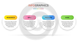 Infographic design with icons and 4 options or steps. Thin line vector. Infographics business concept. Can be used for