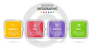 Infographic design with icons and 4 options or steps. Thin line vector. Infographics business concept. Can be used for