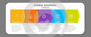 Infographic design with icons and 5 options or steps. Thin line. Infographics business concept. Can be used for info
