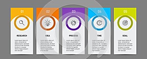 Infographic design with icons and 5 options or steps. Thin line. Infographics business concept. Can be used for info