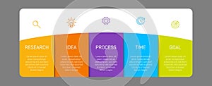 Infographic design with icons and 5 options or steps. Thin line. Infographics business concept. Can be used for info