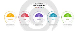 Infographic design with icons and 5 options or steps. Thin line. Infographics business concept. Can be used for info