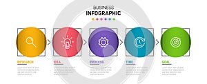 Infographic design with icons and 5 options or steps. Thin line. Infographics business concept. Can be used for info