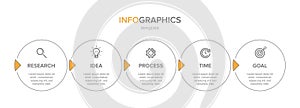 Infographic design with icons and 5 options or steps. Thin line vector. Infographics business concept. Can be used for