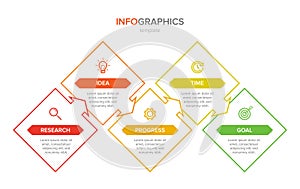 Infographic design with icons and 5 options or steps. Thin line vector. Infographics business concept. Can be used for