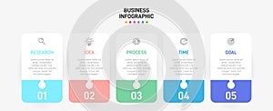 Infographic design with icons and 5 options or steps. Thin line vector. Infographics business concept. Can be used for