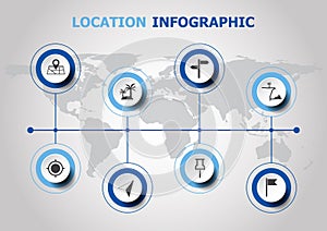 Infographic design with location icons