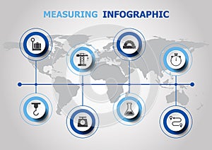 Infographic design with measuring icons