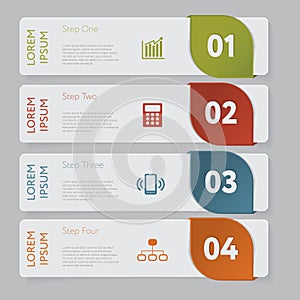 Infographic. Design number banners template graphic or website layout