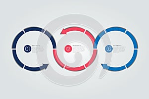 Infographic design with 3 options arrow circles .Infographic Element photo