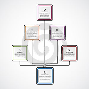 Infographic design organization chart template.