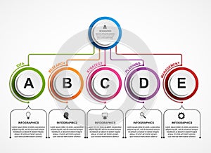 Infographic design organization chart template.