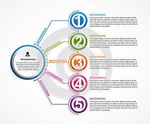 Infographic design organization chart template for business presentations, information banner, timeline or web design