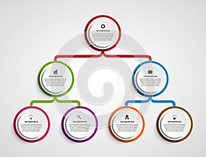 Infographic design organization chart template.