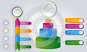 Infographic design with 4 process or steps. Infographic for diagram, report, workflow and more photo